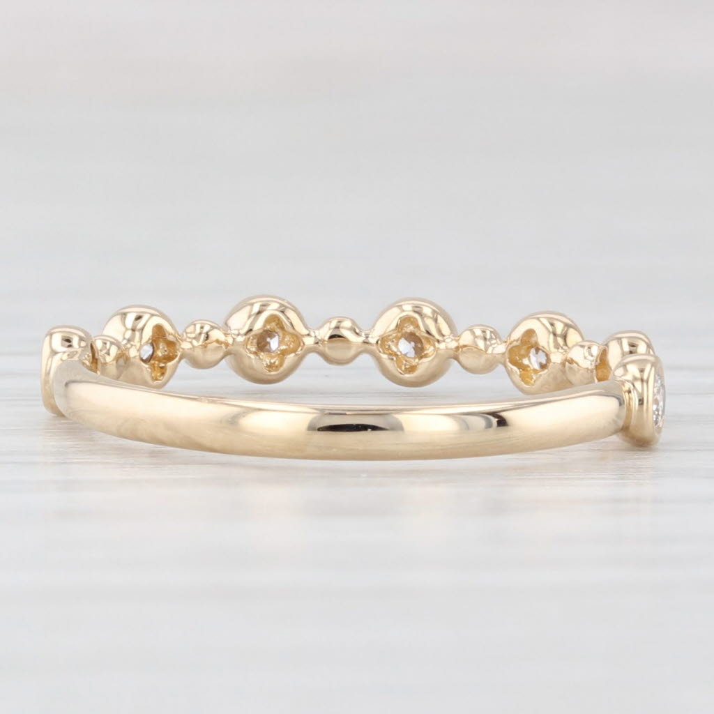Light Gray New 0.20ctw Diamond Wedding Band 14k Yellow Gold Stackable Anniversary Ring 6.5