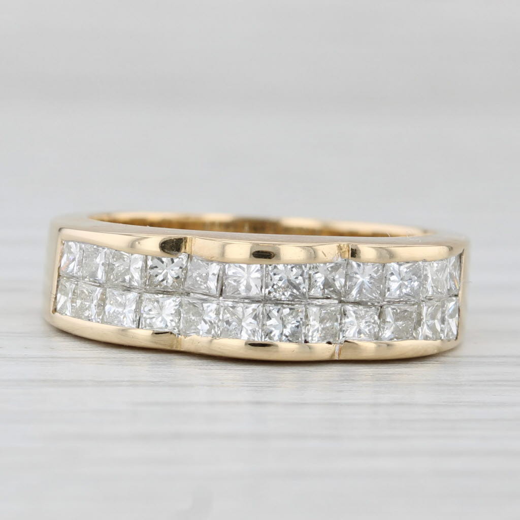 Light Gray 0.36ctw Channel Set Diamond Ring 18k Yellow Gold Sz 6.25 Wedding Stackable Band