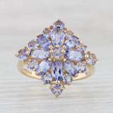 Light Gray 3.30ctw Tanzanite Cluster Ring 14k Yellow Gold Size 7 Cocktail