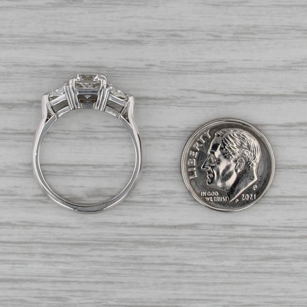 2.13ctw Diamond Engagement Ring Platinum 3-Stone Size 7.75 GIA