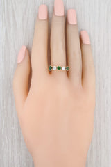 Gray 1ctw Green Tourmaline Diamond Ring 14k Yellow Gold Size 4 Stackable