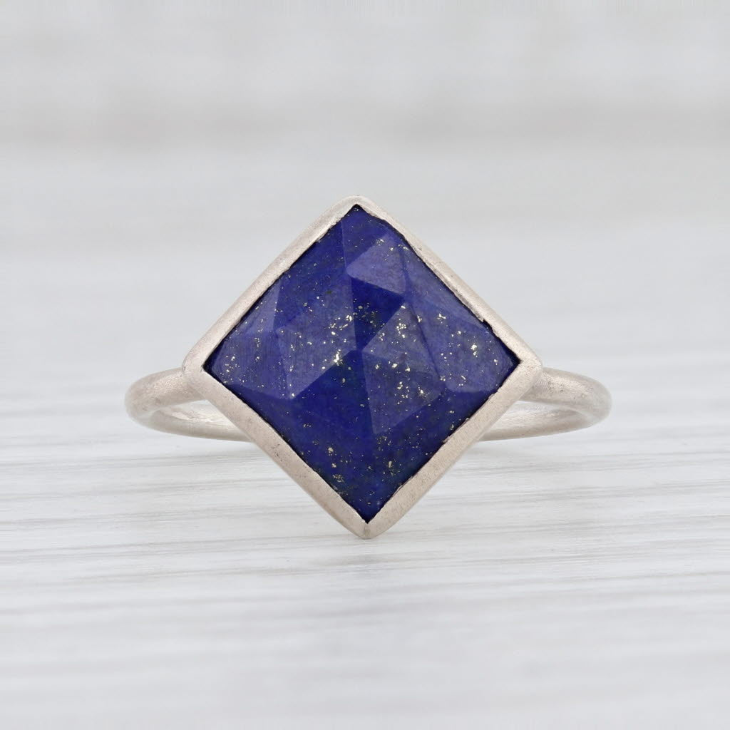 New Nina Nguyen Blue Lapis Lazuli Ring Spirit Sterling Silver Sz 7.25 Solitaire
