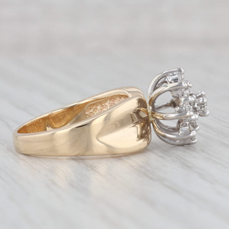 Light Gray 0.47ctw Diamond Flower Cluster Engagement Ring 14k Yellow Gold Size 6.25