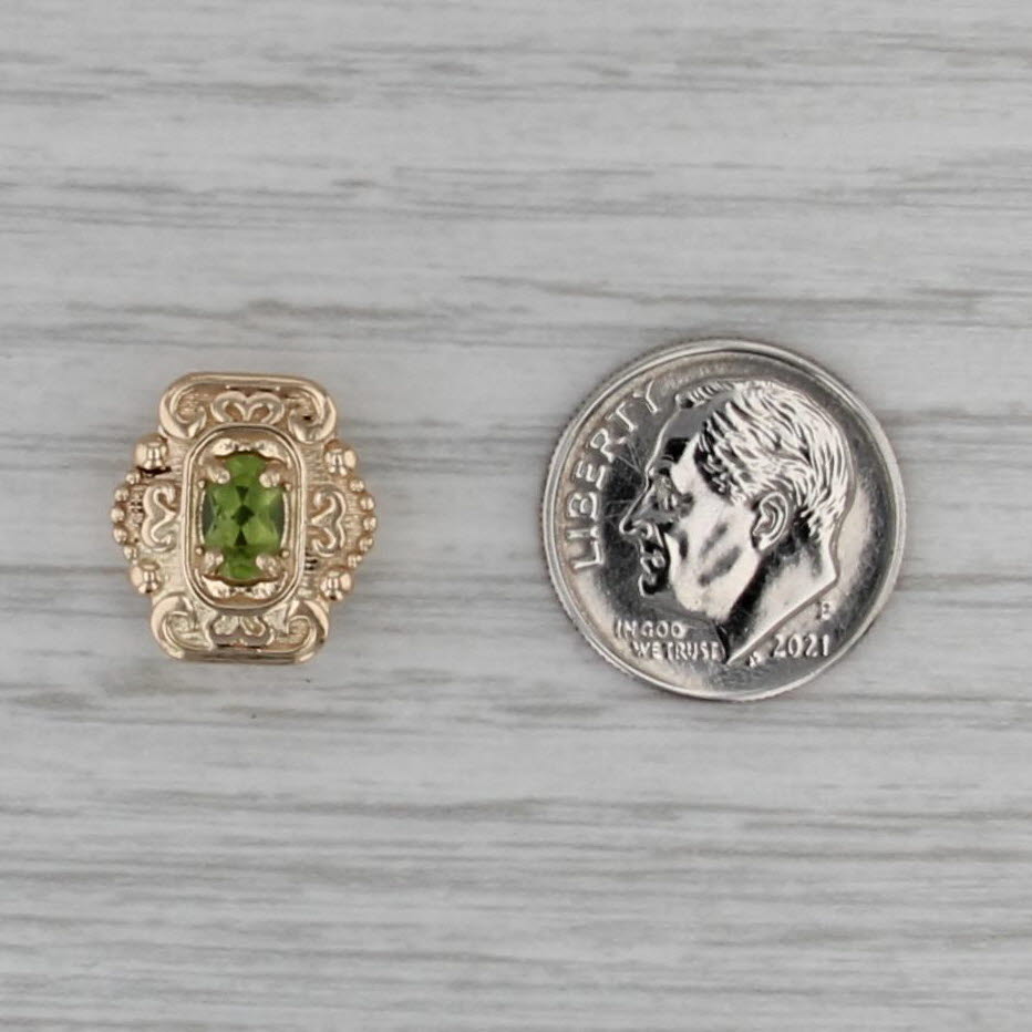 0.50ct Peridot Oval Solitaire Slide Bracelet Charm 14k Gold Richard Glatter