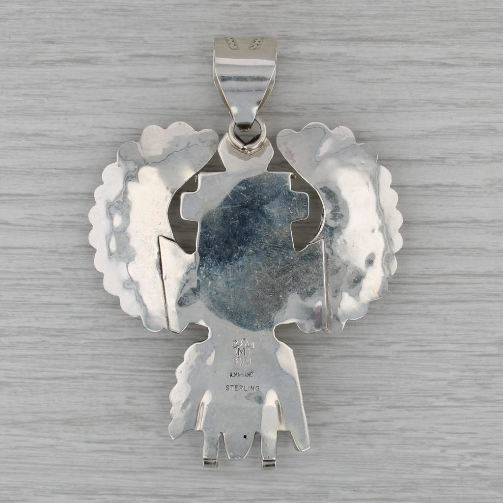 A Mariano Tribal Figure Pendant Sterling Silver Turquoise Navajo Native American