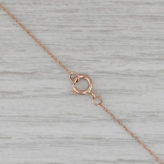 Floating Diamond Halo Pendant Necklace 10k Rose Gold 19.5" Rope Chain