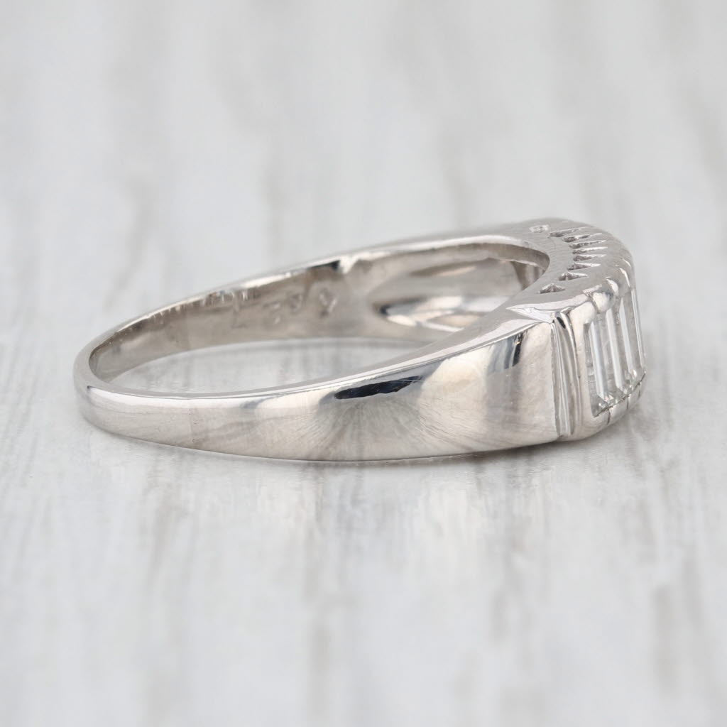 1.40ctw Diamond Anniversary Wedding Band 900 Platinum Size 7.5 Ring Stackable