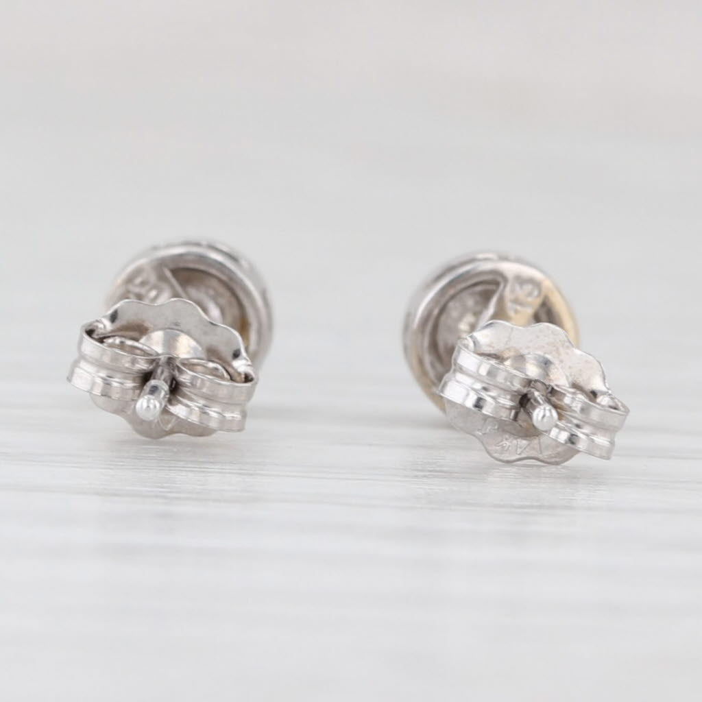 Light Gray 0.25ctw Round Diamond Solitaire Stud Earrings 14k White Gold