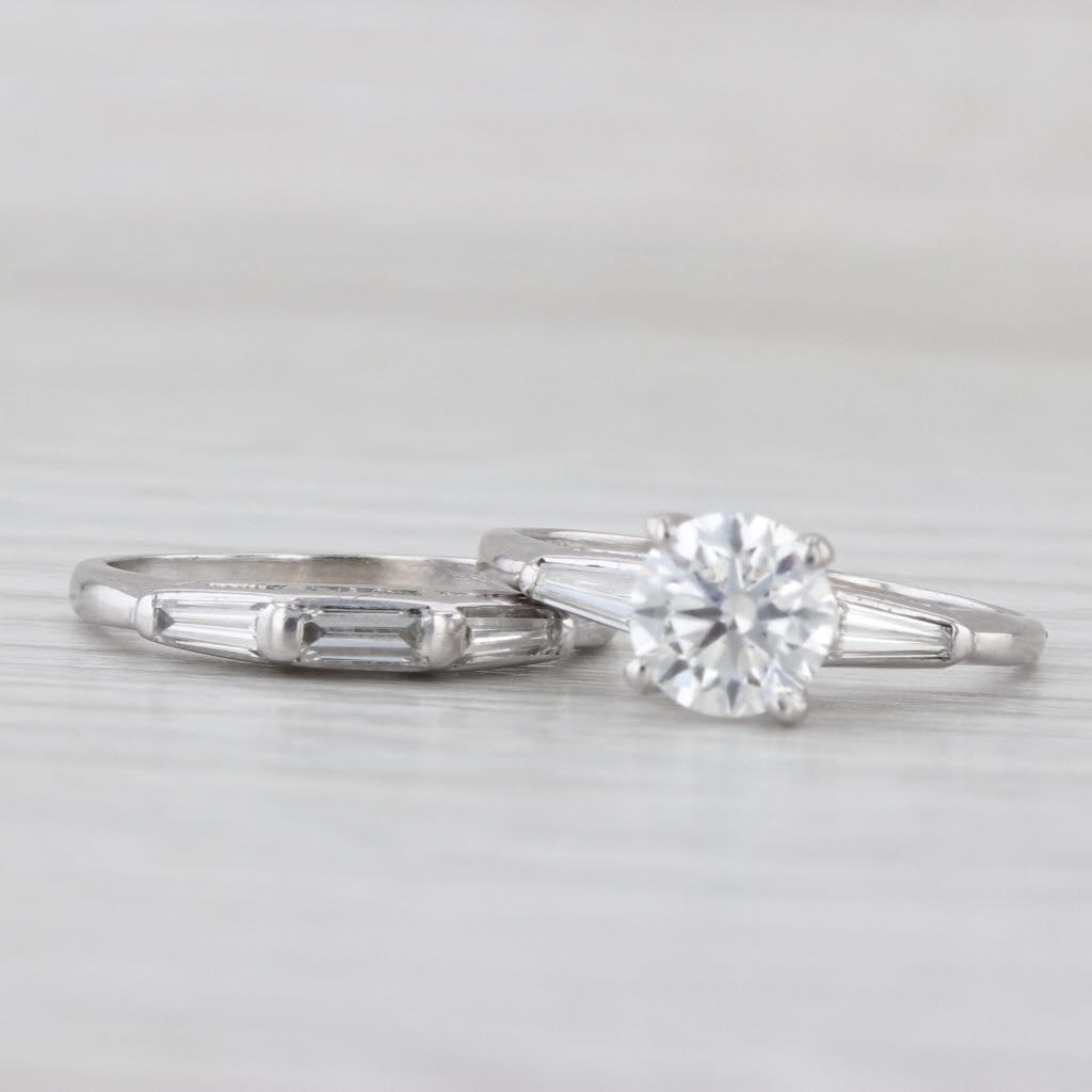 1.70ctw Lab Grown Diamond Engagement Ring Wedding Band Bridal Set 14k Gold IGI