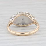 Vintage 0.21ctw Diamond Princess Ring 14k White Yellow Gold Size 7.25