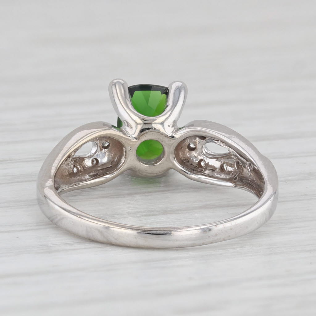 Light Gray 0.96ctw Chrome Diopside Diamond Ring 10k White Gold Size 6