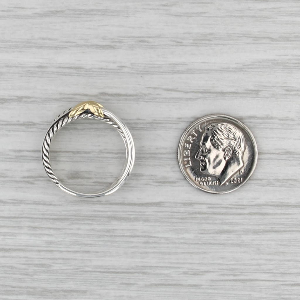David Yurman Crossover X Ring Sterling Silver Cable Band Size 6 Multiband