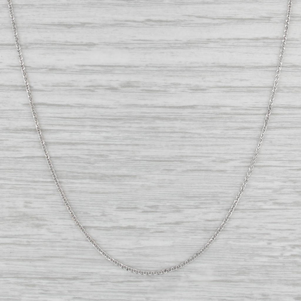 Curb Chain Necklace 10k White Gold 18.25" 1.1mm