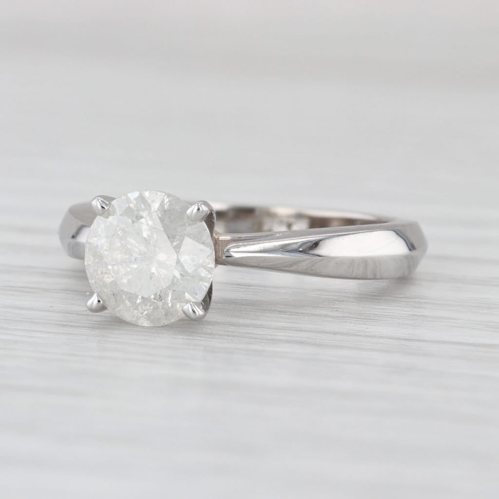 1.50ct Round Diamond Solitaire Engagement Ring 14k White Gold Size 6.75