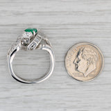 Gray Vintage 1.94ctw Emerald Diamond Cocktail Ring 18k White Gold Size 5.75