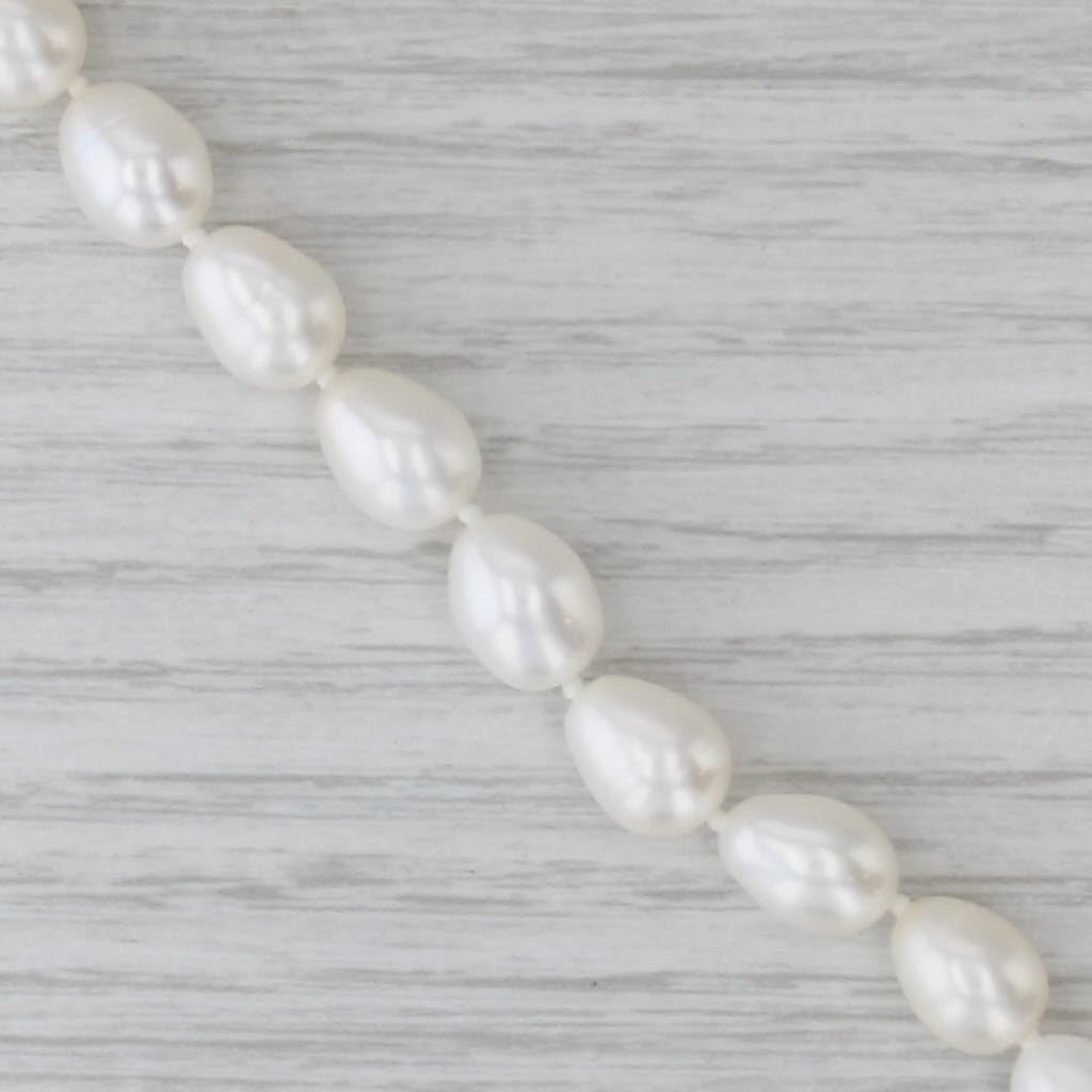 Cultured Pear Pearls Single Strand Bracelet 14k Gold 7"