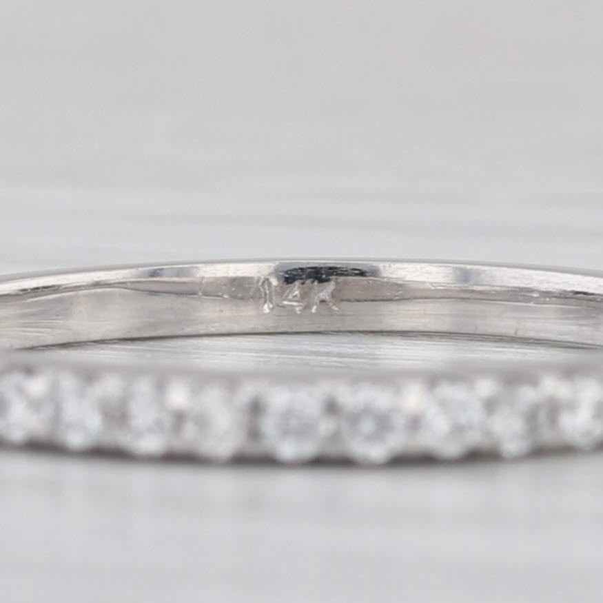 0.15ctw Diamond Wedding Band 14k White Gold Size 4.75 Stackable Ring