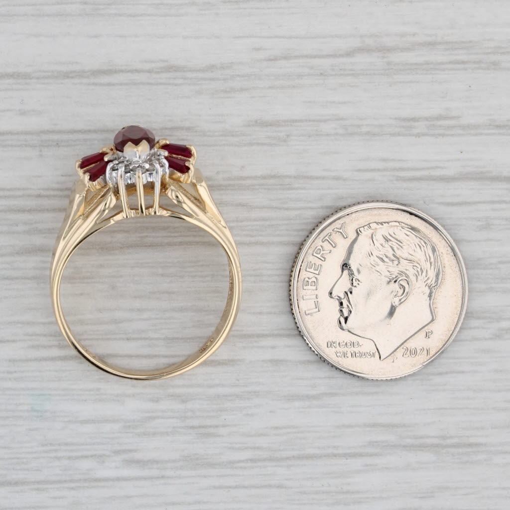 Gray 1.45ctw Lab Created Ruby Marquise Ring 14k Yellow Gold Size 6.75