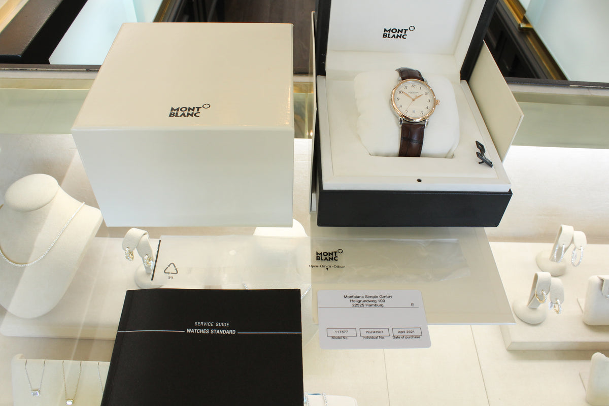 Montblanc Star Legacy 39mm Automatic Men's Watch Swiss Steel Date 117577 MINT