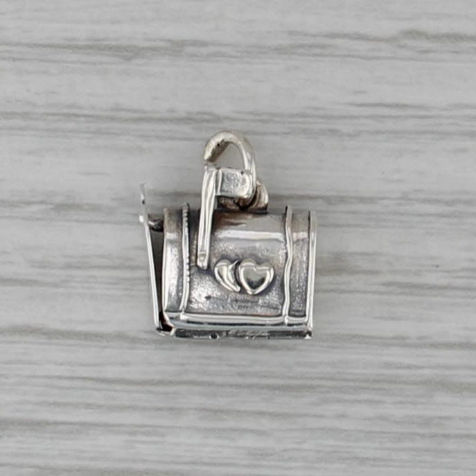 Vintage Hearts Mailbox Love Letters Charm Sterling Silver Pendant Beau
