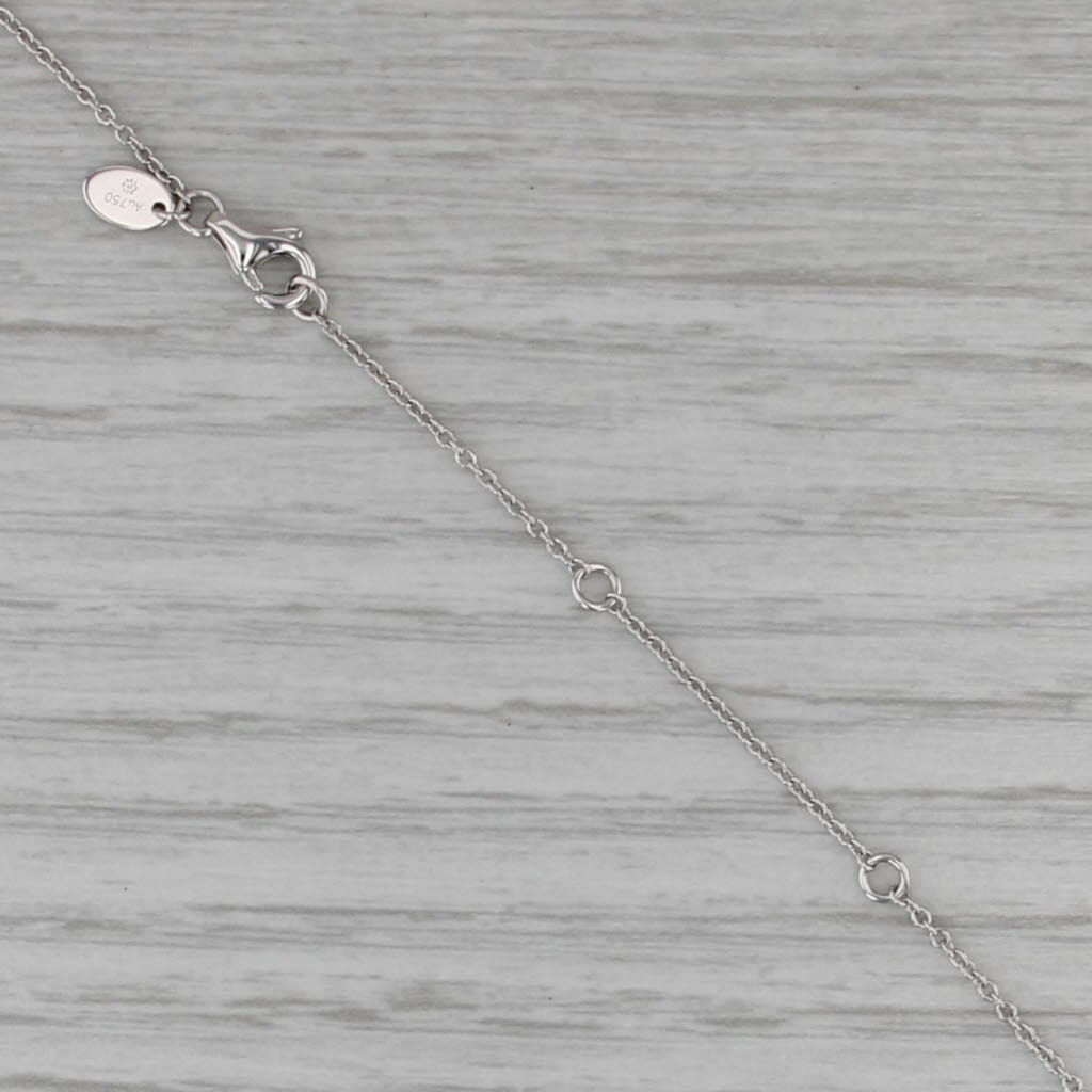 New Memoire 0.18ctw Diamond Cluster Necklace 18k White Gold 16"-18" Cable Chain