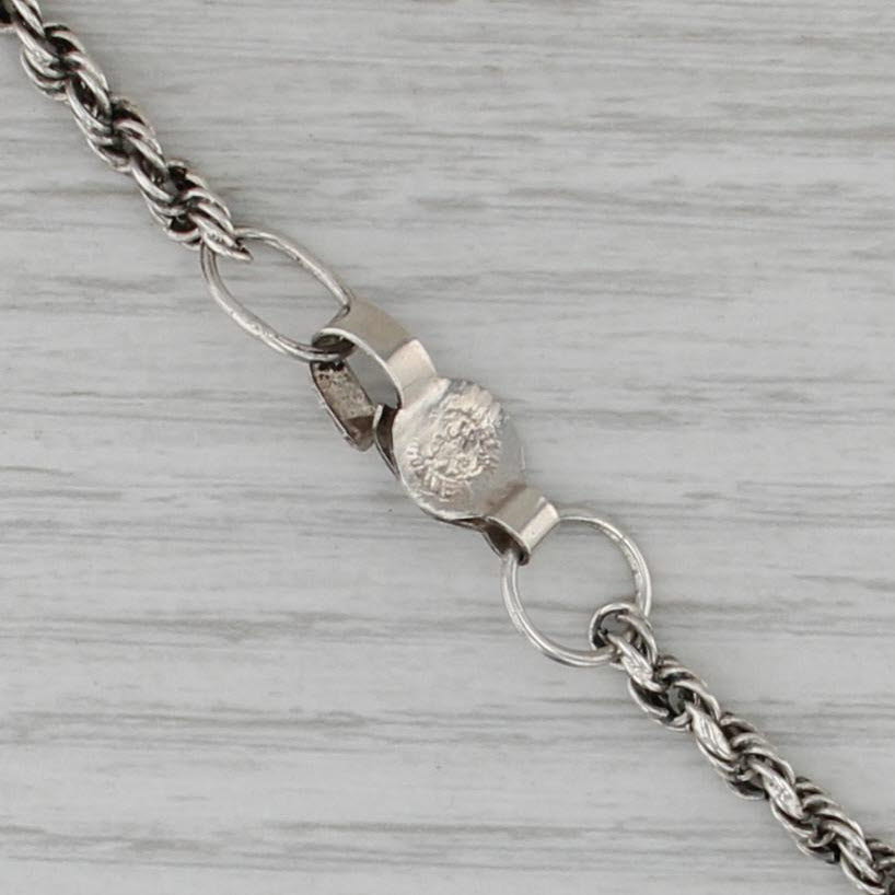 Large Circle Pendant Necklace Sterling Silver 28.75" Rope Chain Statement