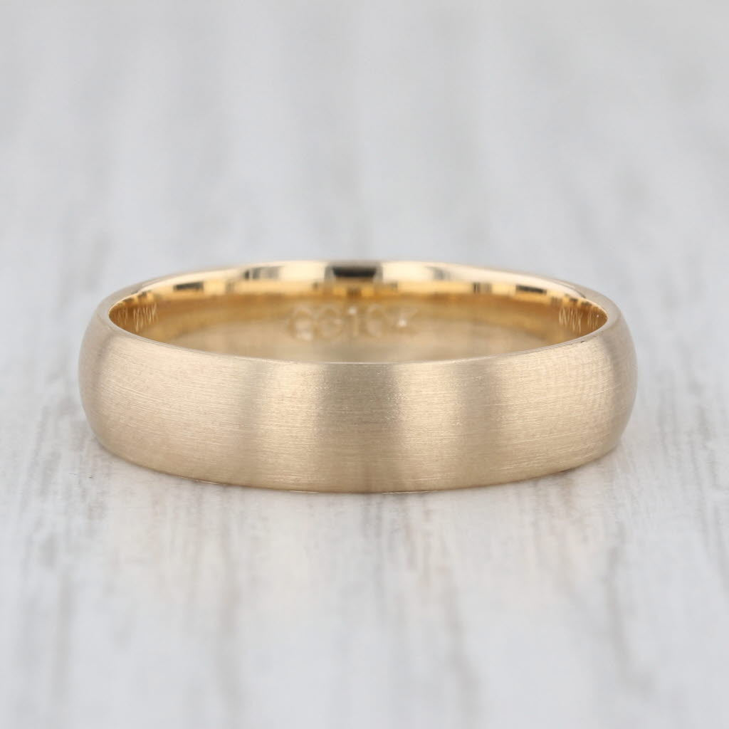 New Brushed Gold Wedding Band 10k Yellow Gold Size 8 Ring Stackable