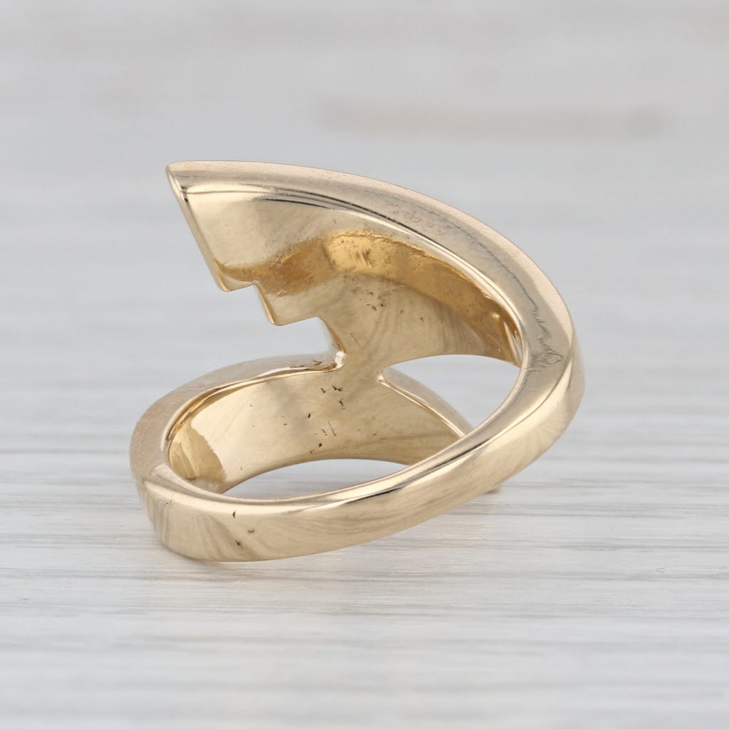 Lapis Lazuli 0.12ctw Diamond Bypass Ring 14k Yellow Gold Size 6