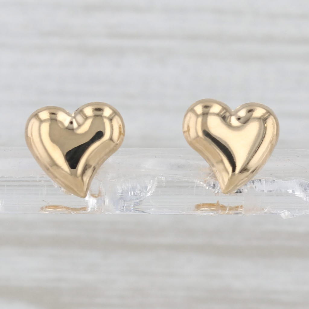 Heart Stud Earrings 18k Yellow Gold Studs