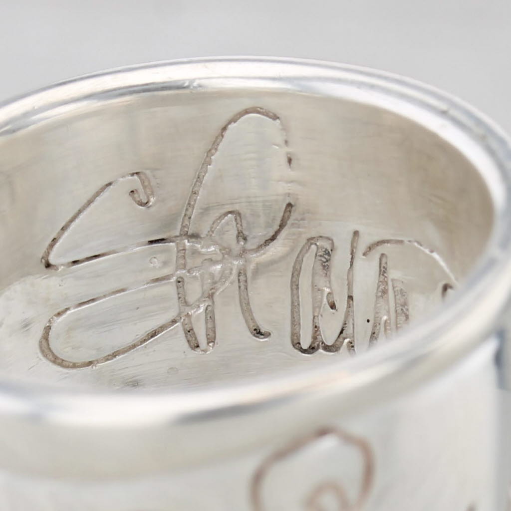 Gray Hear My Soul Shawn Killinger Ring Sterling Silver Statement Band Size 10.5