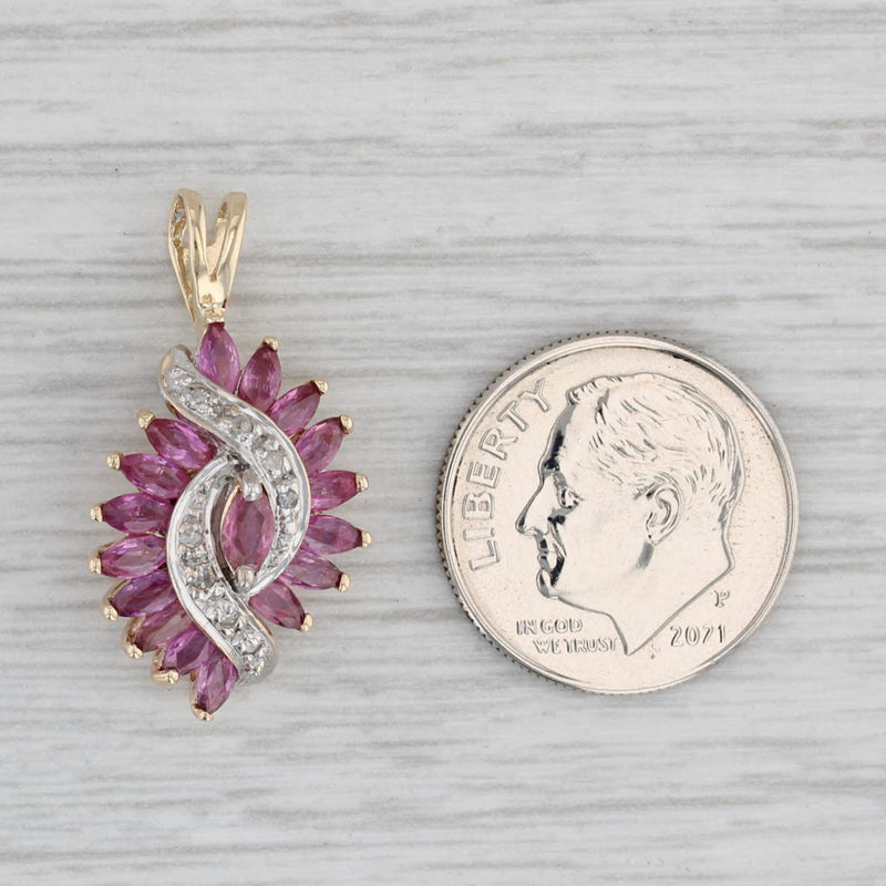 1.72ctw Ruby Diamond Pendant 10k Yellow Gold