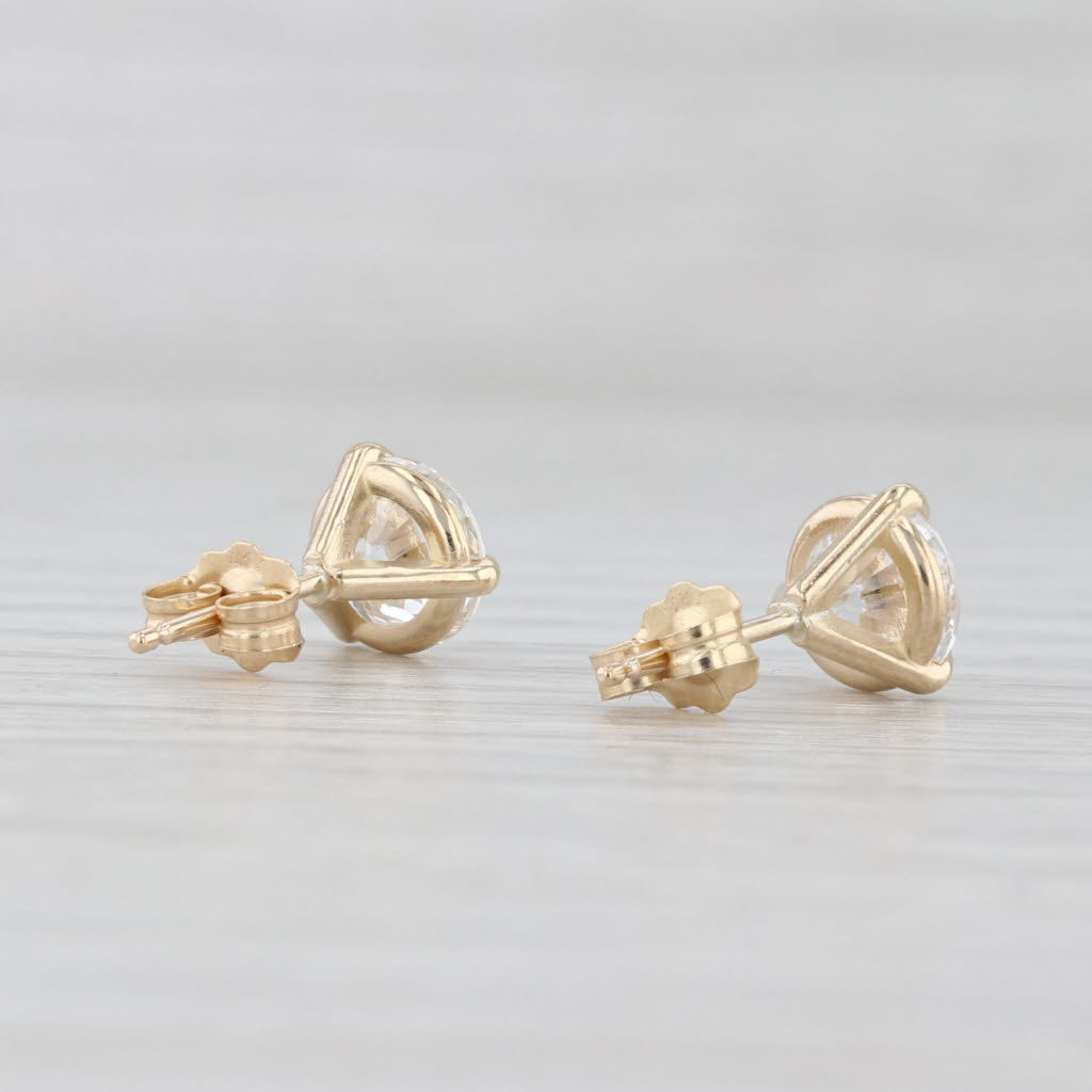 Light Gray New 2.12ctw Round Lab Created Diamond Stud Earrings 14k Yellow Gold VS1 D E IGI