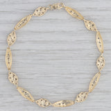 0.60ctw Diamond Cluster Bracelet 10k Yellow Gold 7.5" 6mm