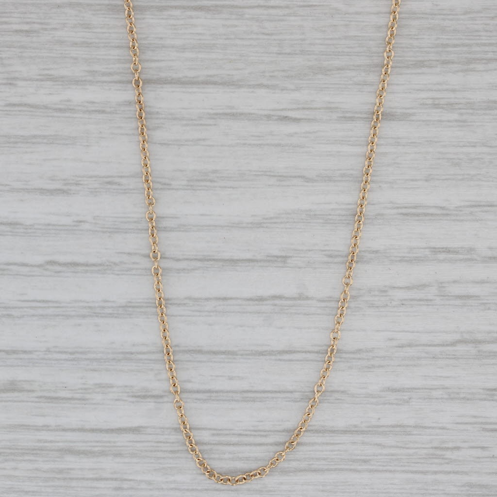 Gray Gabriel & Co Cable Chain Necklace 14k Yellow Gold 16.25" 1.2mm