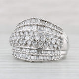 Light Gray 1.45ctw Diamond Cocktail Ring 10k White Gold Size 7