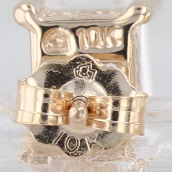 2.50ctw Colorless Topaz 10k Yellow Gold Emerald Cut Solitaire Studs