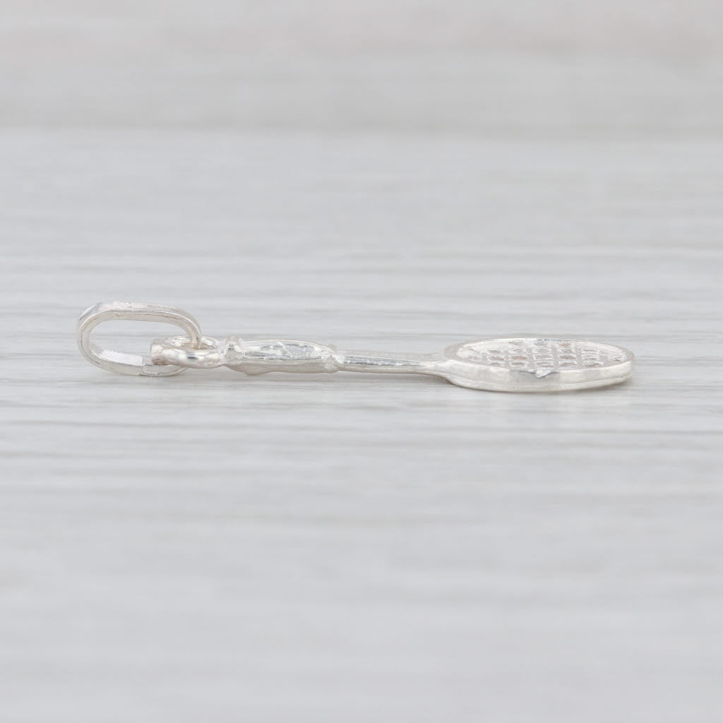 Sterling Silver Tennis Racket Racquet Charm Pendant