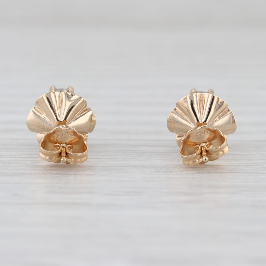 0.67ctw Diamond Buttercup Stud Earrings 14k Yellow Gold Round Solitaire Studs