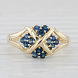 0.70ctw Blue Sapphire Flower Cluster Ring 14k Yellow Gold Size 8.25