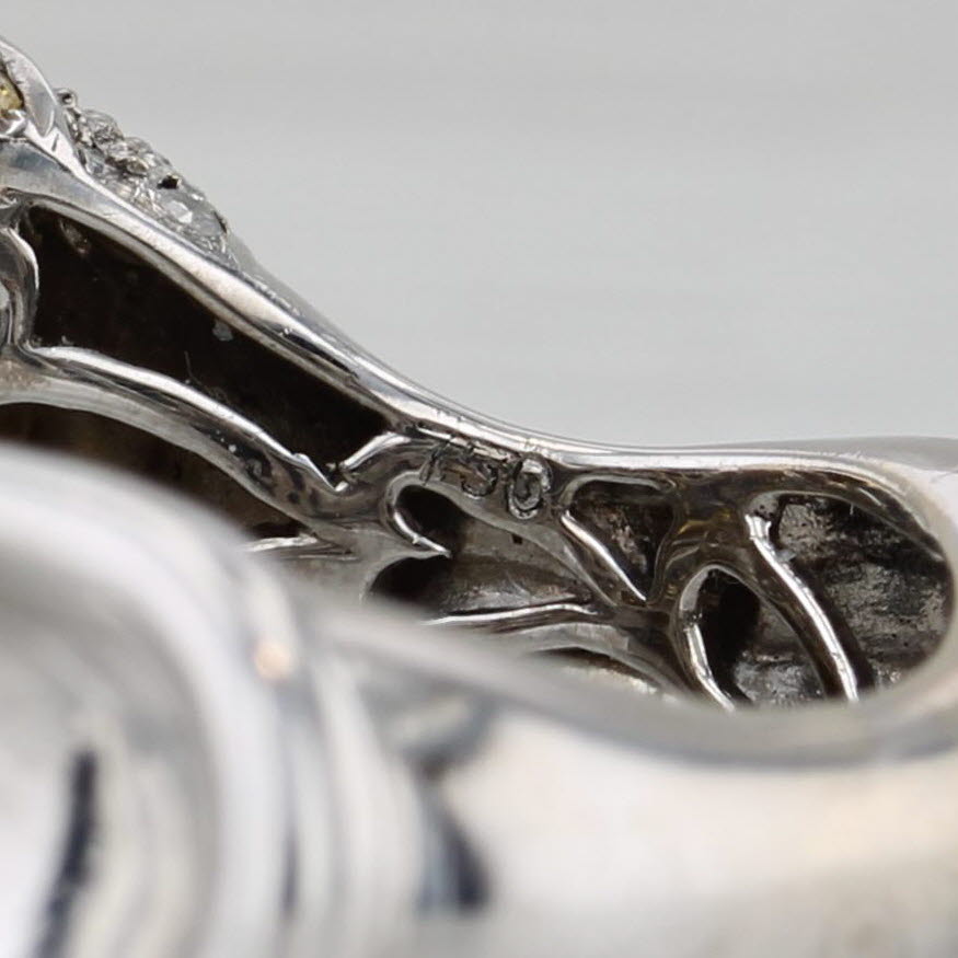 Gray 2.44ctw Yellow White Diamond Sapphire Fish Ring 18k White Gold Size 7.75