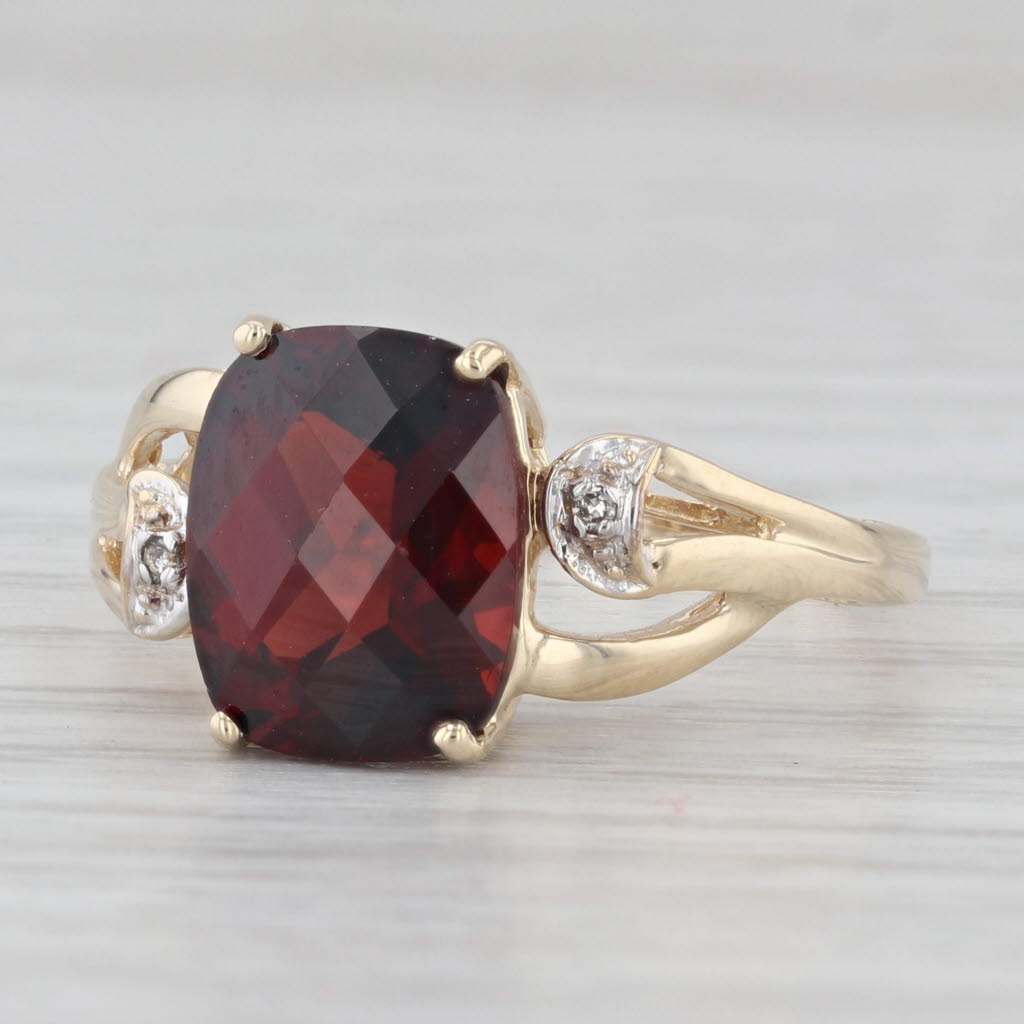 Light Gray 4.30ct Lab Created Ruby Diamond Ring 10k Yellow Gold Size 7