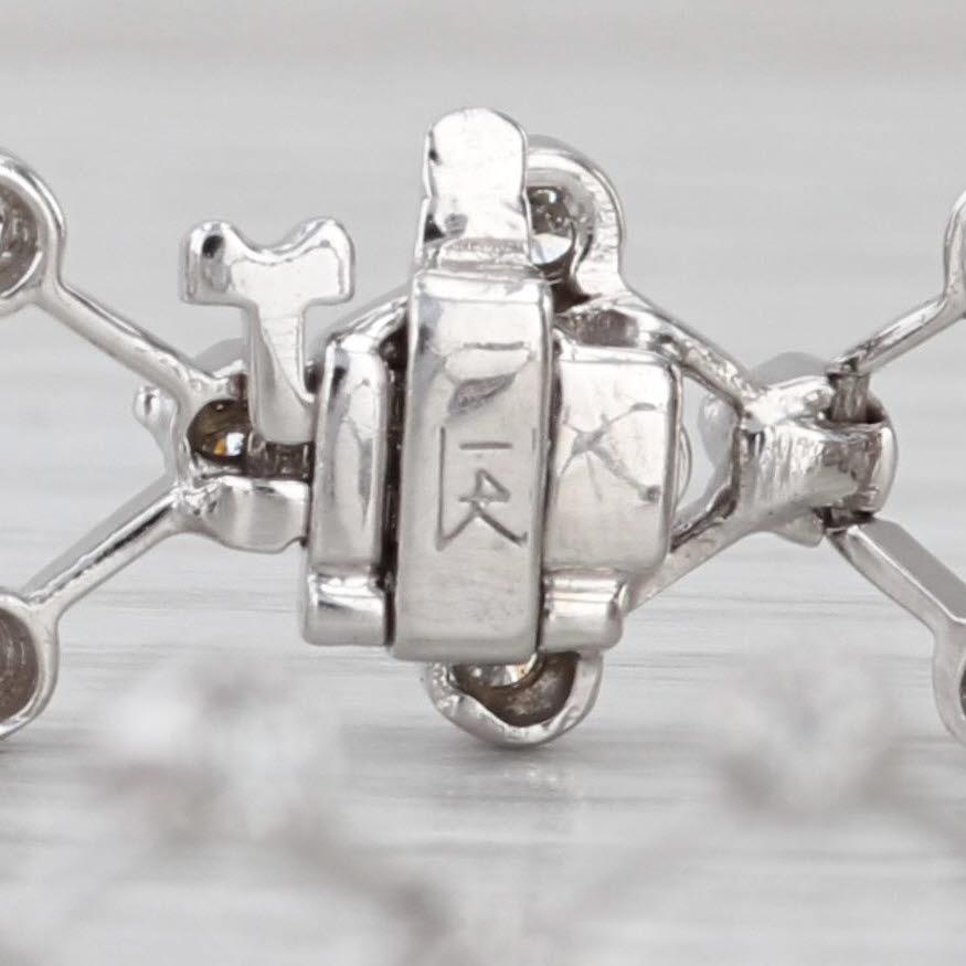 1.70ctw Diamond Lattice Bracelet 14k White Gold 6.75" 10.5mm