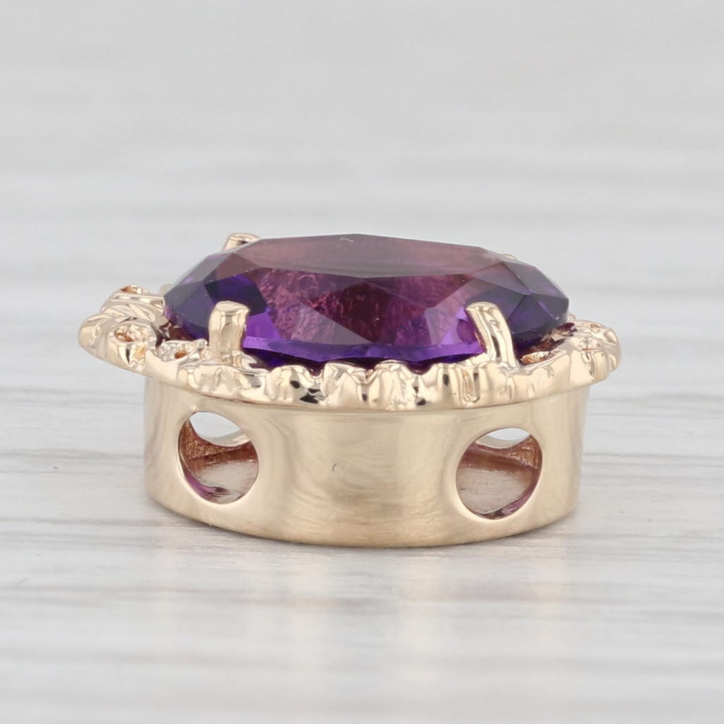 Light Gray Richard Glatter Vintage 2.45ct Amethyst Slide Bracelet Charm 14k Yellow Gold