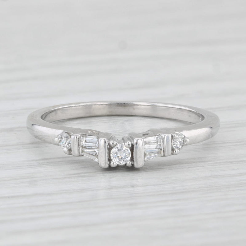 0.17ctw Diamond Wedding Band 14k White Gold Size 6.75 Stackable Ring