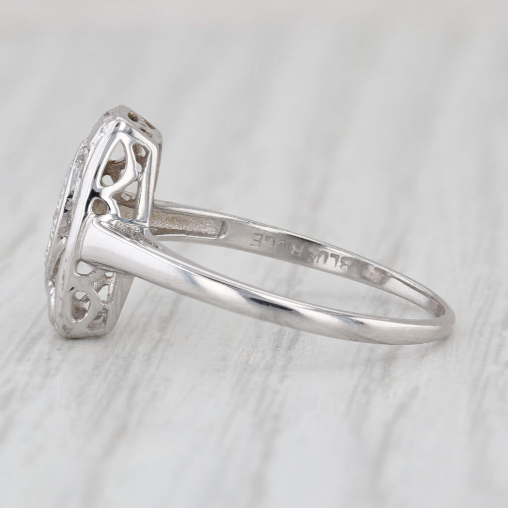Vintage Diamond Ring 14k White Gold Size 7.5 Blue Ridge