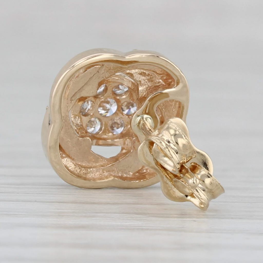 Gray Single 0.18ctw Diamond Knot Earring 14k Yellow Gold