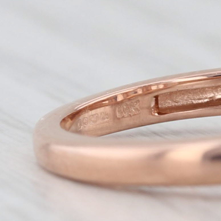 Light Gray 1.78ctw 3-Stone Morganite Diamond Ring 10k Rose Gold Size 5 COA