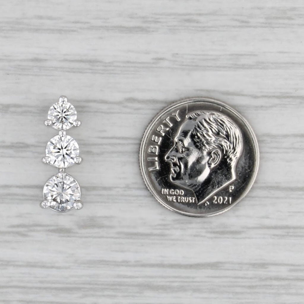 1.19ctw Graduated Round 3-Stone Journey Pendant 14k White Gold