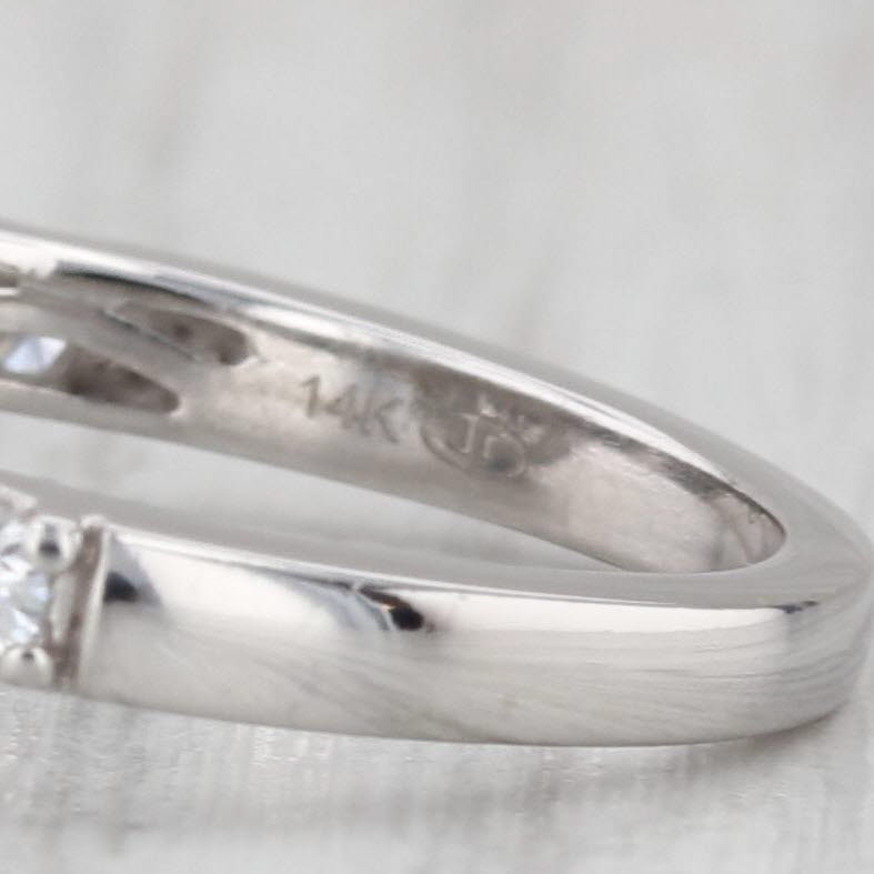 Vintage 1.28ctw Diamond Cluster Halo Engagement Ring 14k White Gold Size 7