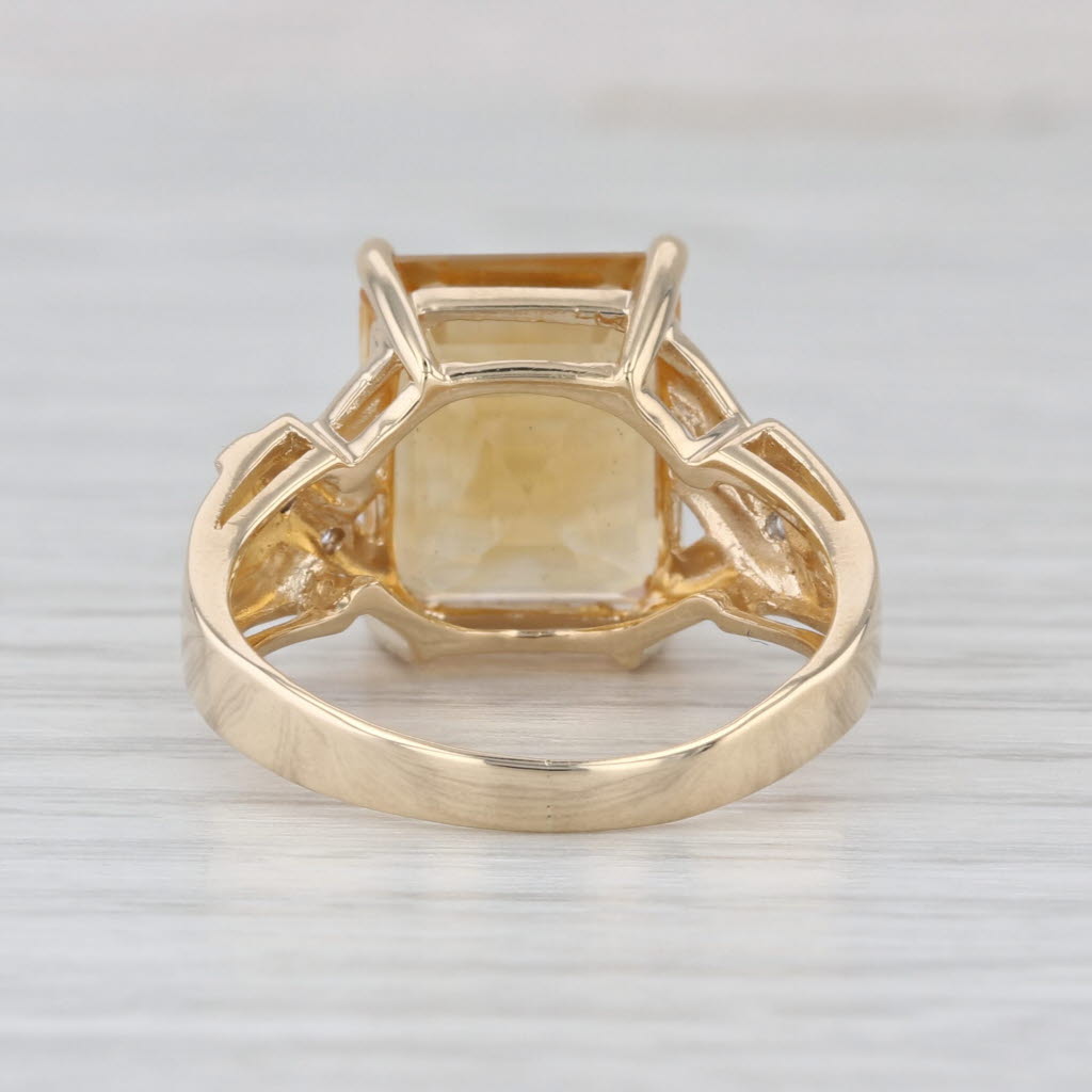 6.50ctw Citrine Diamond Ring 14k Yellow Gold Size 8 Cocktail